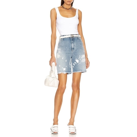 NWT RtA Hesper Paint Splatter Distressed Cut Off Denim Shorts Sz. 25 - Picture 1 of 4